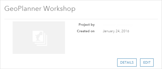 Project information panel Project information panel